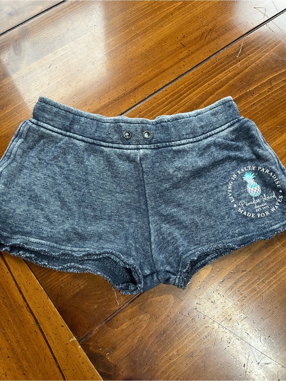 Ocean Drive Paradise Island Bahamas Distressed Acid Wash Blue Lounge Shorts S